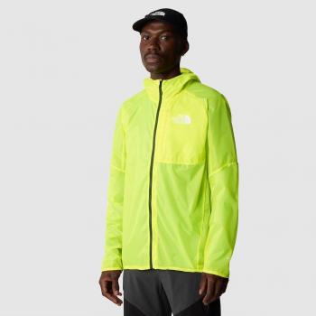 Chaqueta shell impermeable con capucha para hombre The North Face Windstream en color verde (M) y amarillo lima (M)