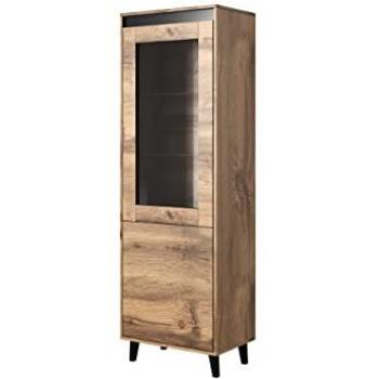 Vitrina Charlotte 152 Antracita con Puertas 60x183x38cm
