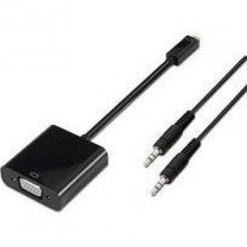 Conversor Micro HDMI a SVGA+Auido D/M-SVGA/H+3.5/H 10cm+1m