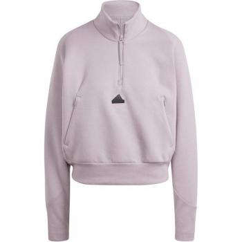 Chaqueta adidas Z.N.E. Half Zip mujer color hígado, diseño moderno, tejido suave y cómodo, ajuste regular, ideal para actividades deportivas y uso diario