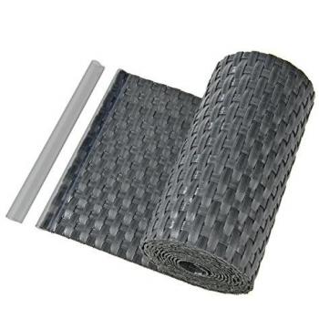 Tira de ocultación de Polyrattan 2,25 m - Antracita para vallas dobles