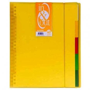 Grafoplas 39424060－Carpeta fundas extraíbles, tamaño A4, color amarillo, 40 fundas