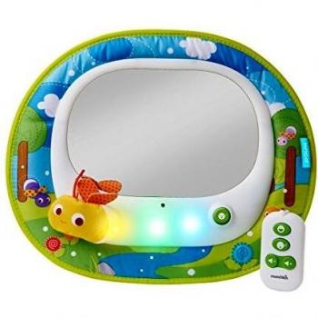 Brica by Munchkin Baby In-Sight Firefly Car Mirror, 4 entretenidas melodías y suaves melodías, sincronizado con Firefly y espectáculo de luces LED, apagado automático de la batería