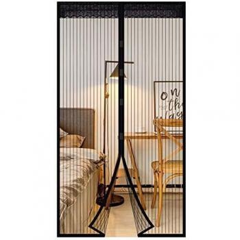 EXTSUD Mosquitera Magnética para Puertas 90 x 210 cm Cortina Protección contra Insectos para Puerta de Balcón Sala de Estar Puerta de Patio Pegado sin Taladrar, Negro