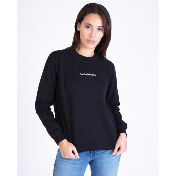 Calvin Klein Women's Black Cotton Fleece Sweatshirt Regular Fit Size L