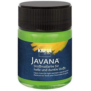 Pintura Textil KREUL JAVANA, verde hoja, para telas claras y oscuras, en frasco de 50 ml