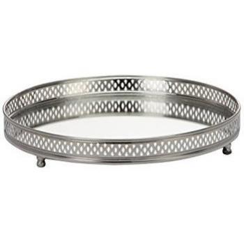 Lene Bjerre Charola decorativa mediana, plateado