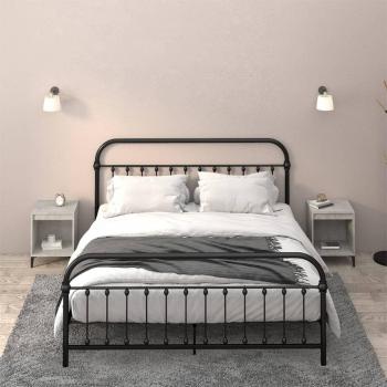 Mesitas de noche 2 unidades 40x35x50 cm en color Blanco, Negro y Blanco brillante, ideales para habitación, dormitorio, salón y estudio; también disponibles en gris hormigón