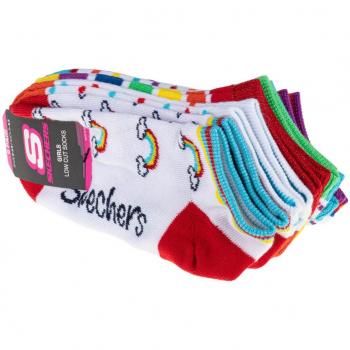 Skechers - Pack de 6 calcetines No Terry para niña, multicolor, sin terry