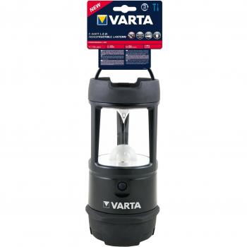 Linterna LED Indestructible Varta 5W, 280 Lumens, Profesional para Camping, Negro