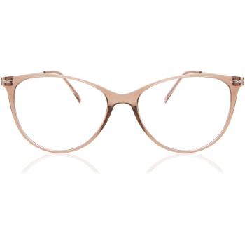 Gafas Cat Eye Armazón Completo de Plástico Marrón con Lentes Recetadas Anti-Azules para Mujer - SmartBuy Collection