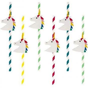 My Little Day My MLD-PALICO - Juego de 12 pajitas de papel, diseño de unicornio, multicolor
