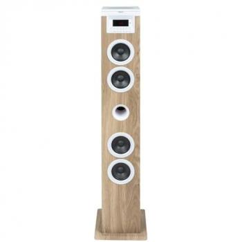 Torre de Sonido Bluetooth Thomson DS121CD con Reproductor de CD, USB, SD y Radio FM - 60 W Madera y Blanco