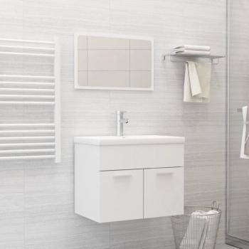 Conjunto de muebles de baño 2 piezas de madera blanca multicapa