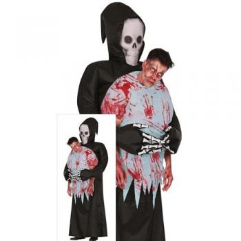 Disfraz Inflable de La Muerte para Hombre - Disfraz de Parca llevando un Muerto - Talla Adulto L
