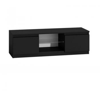 Mueble TV moderno TIVOLI - 120x40x36cm - 2 nichos + 2 puertas - Almacenaje TV/audio - Negro