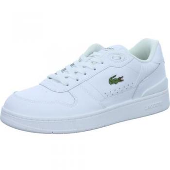 Lacoste T-Clip Zapatillas de Ocio Hombre - Blanco - Talla: 46 - Piel