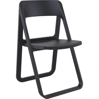 Dream Black Polypropylene Indoor/Outdoor Folding Chair (Pack of 4)