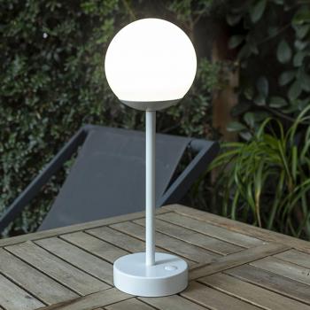 Lámpara de Mesa LED Norai Slim Blanca Portátil con Forma Redonda y Batería Recargable