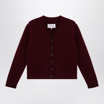 Maison Margiela Women's Wool Cardigan in Burgundy | Size Small | S51HP0015M13058