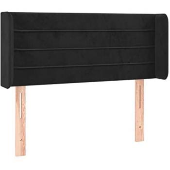 Cabecero con LED de terciopelo negro 83x16x78/88 cm