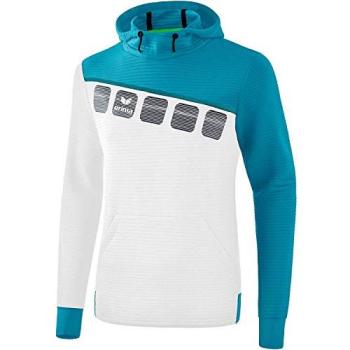 Sudadera con Capucha Erima 5-C Unisex Adulto Blanco/Oriental Blue/Colonial Blue XXL