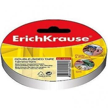 Cinta Adhesiva Doble Cara ErichKrause 19447, 12mm x 10m, Color Blanco, Pack de 24 Piezas