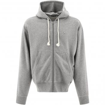 Acne Studios Women's Oversized Gray Zip Hooded Sweatshirt, Size Small