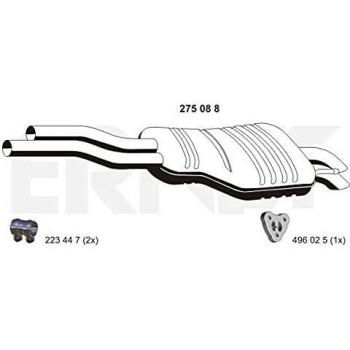 Silenciador trasero ERNST 275088 para BMW Serie 3 E46 Coupe y Touring 330