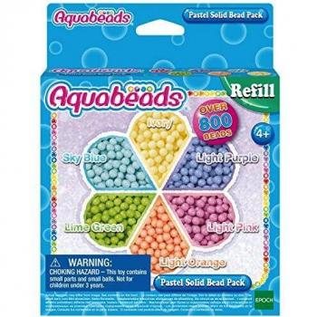 Aquabeads - Recarga de Perlas Sólidas Pastel - Más de 800 perlas - Para niños a partir de 4 años