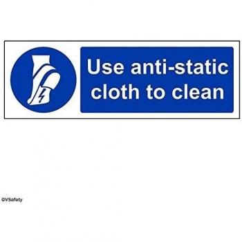 vsafety 41095 ax-r señal obligatoria, plástico rígido,uso anti estática, paño de limpiar, paisaje, 300 mm x 100 mm, color azul