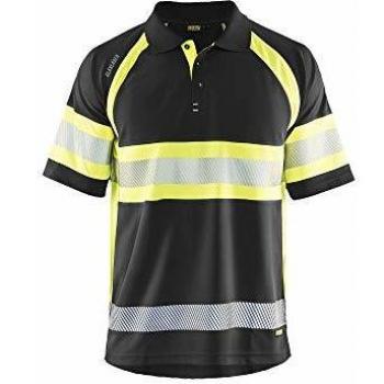 Blaklader High-Visibility UV Protection Polo Shirt, Black/Yellow, Size 4XL