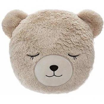 Cojín peluche redondo oso con orejas beige