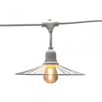 Guirnalda de Luces LED Lumisky Blanco 6 m con alambre metálico, 10 bombillas E27, luz blanca chic