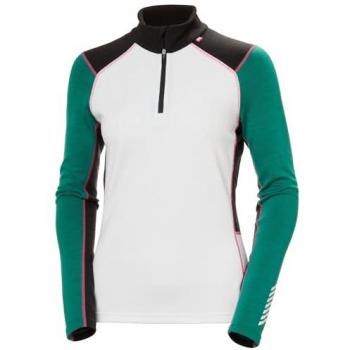 Helly Hansen Women's Lifa Merino Midweight Half Zip Thermal Base Layer Green/White M