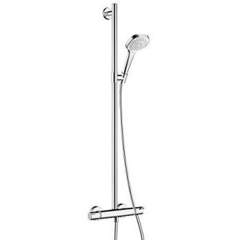 Hansgrohe 27248400 Croma Select E Multi set de ducha con termostato, 3 tipos de chorro, blanco/cromo