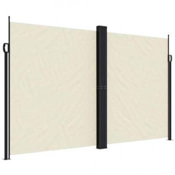 Toldo lateral retráctil 200x1000 cm color negro, crema, azul - resistente al agua y rayos UV, pantalla de privacidad para jardín, patio y balcón