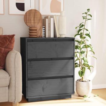 Aparador gris de madera maciza de pino 60x34x75 cm