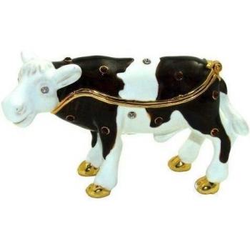 Objet d'Art de No. 453 vaquilla Vaca tradicional caja de joyas hechas a mano