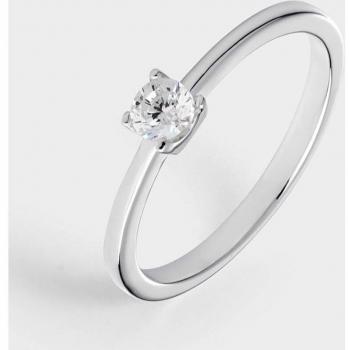 Anillo solitario Easy de plata con circonita de 3,8 mm