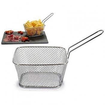 Cesta de Rejilla con Asa Grande para Presentar Aperitivos (11,5 x 11,5 x 24 cm)