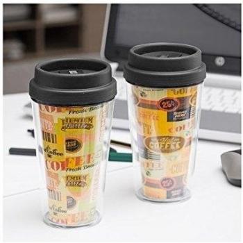 Vaso con Tapa y Doble Pared Coffee