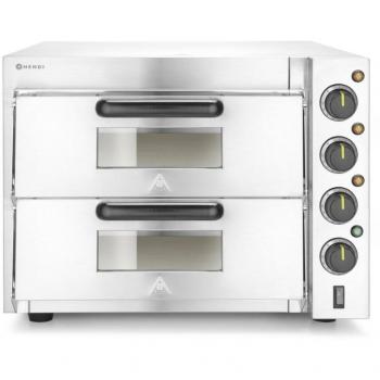 Horno de Pizza Compacto Doppeldeck 3000W HENDI - 2 Cámaras, Plata, 230V