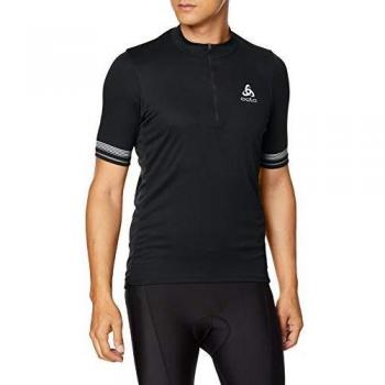 Odlo Stehkragen S/S 1/2 Reißverschlusselement Camiseta para Hombre, Negro, Medium