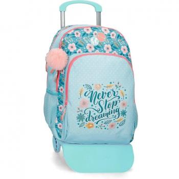 Mochila Escolar Movom Never Stop Dreaming Dos Compartimentos con carro