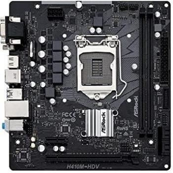 Asrock H410M-HDV R2.0 Intel H410 LGA 1200 micro ATX Motherboard with D-Sub, DVI-D, HDMI - Ideal for Gaming and Multimedia