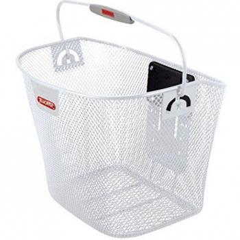 KLICKfix Bolsa de bicicleta Uni basket, Feinma. Cesta blanca para el manillar, 25 x 36 x 26 cm