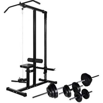 vidaXL Máquina Musculación Barra Mancuerna 30,5kg Pesa Ejercicio Entrenamiento