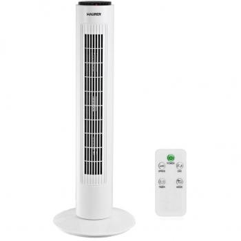 Ventilador de Torre Maurer 73 cm con 3 Velocidades, Función Oscilante, Temporizador y Mando a Distancia