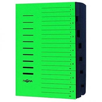 Carpeta Archivadora PAGNA DIN A4, de Cartón, 7 Compartimentos, Verde